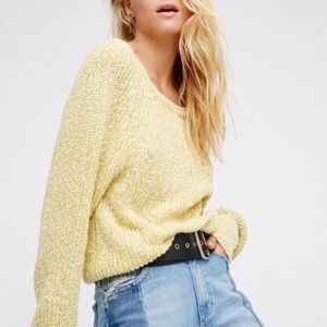 Free People Electric City Yellow Marled Sweater